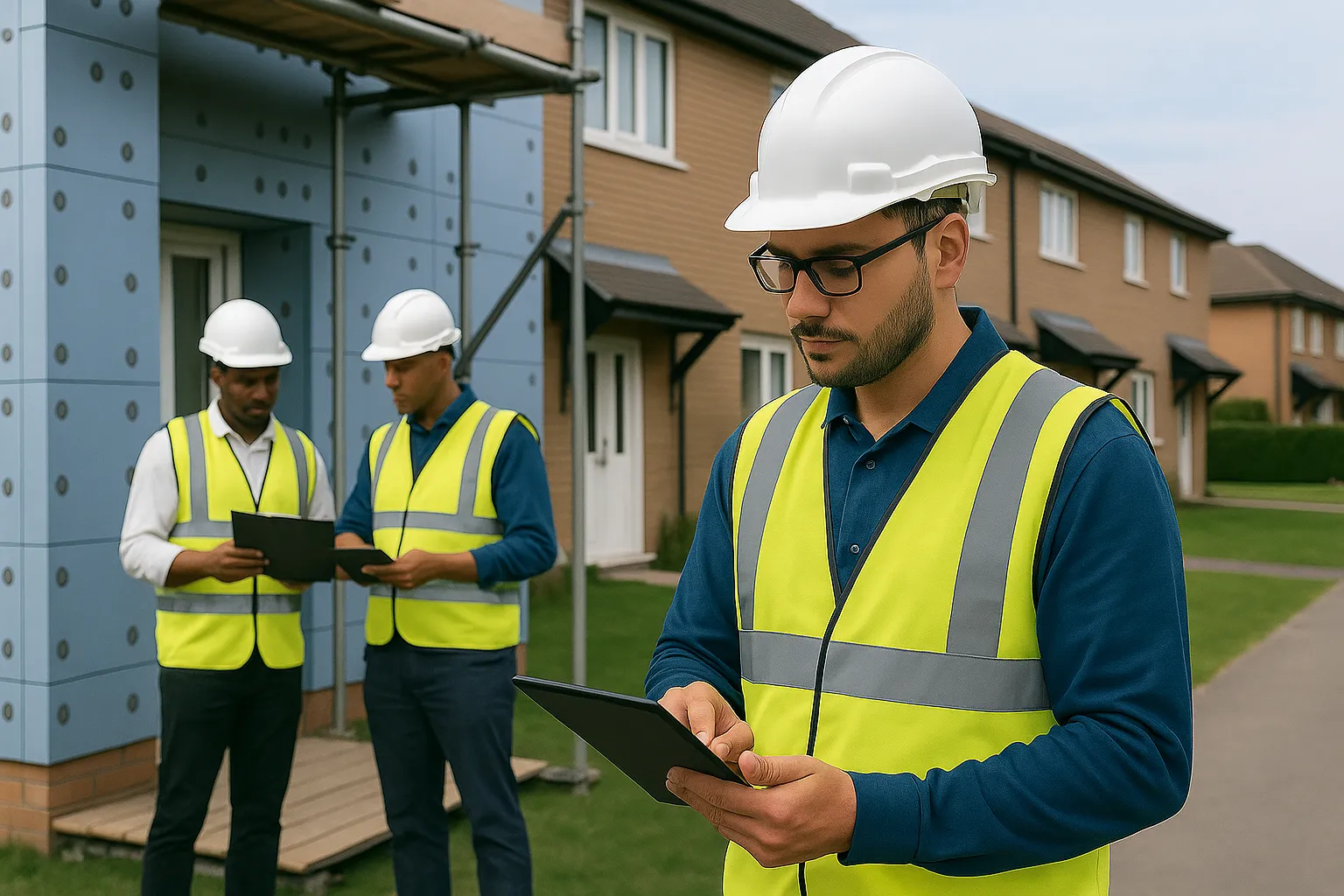 Retrofit Coordinator verifying project documentation for PAS 2035 and TrustMark compliance