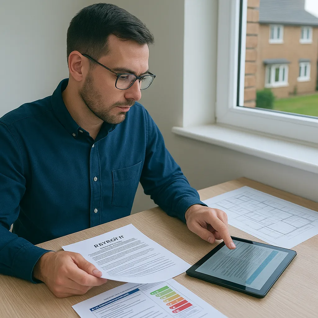 Retrofit Coordinator reviewing PAS 2035 documentation and compliance evidence